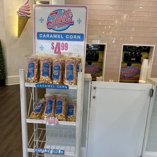 a display of frozen yogurt