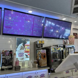 menus on the wall