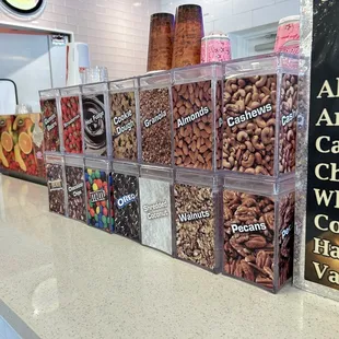 a variety of frozen yogurts