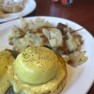 Eggs Benedict with Gyro meat in place of pork! Absolutely Amazing.