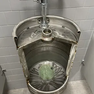 Are you going to the men&apos;s restroom?  Welcome to the keg urinal.