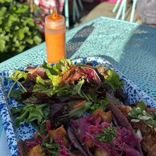 Three tacos plus salad