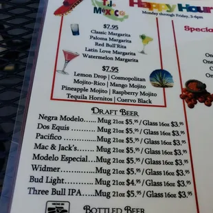 menu