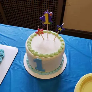 a birthday cake on a table