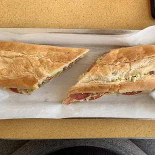 two halves of a sandwich
