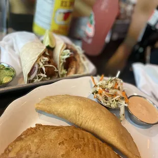 Empanada and tacos