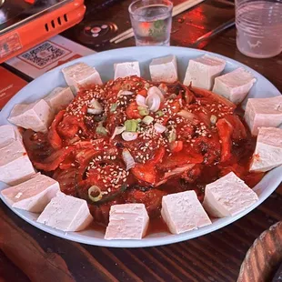 Tofu kimchi with pork