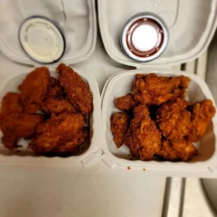 two trays of chicken