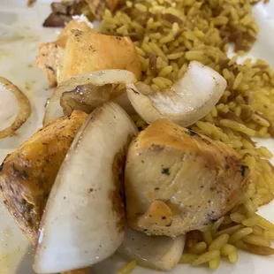 Chicken Kebab Plate with Rice Pilaf-Small
