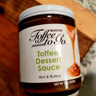 July 2021: It can be warmed to drizzle over desserts, ice-cream, etc. @ $9.99. Made on site.