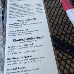 the menu