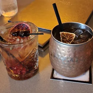New Fashioned and Sour Cherry Whiskey Mule