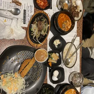 a table full of food