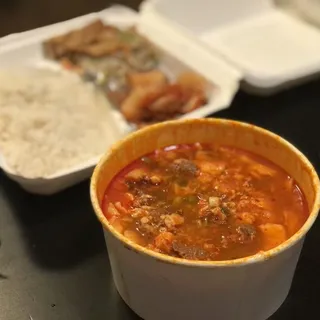 Beef Soft Tofu Soup Dinner