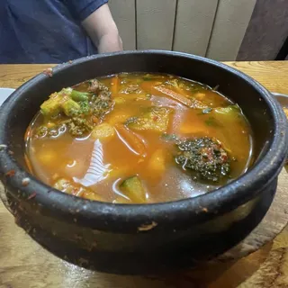 Vegetable Soft Tofu Soup Dinner