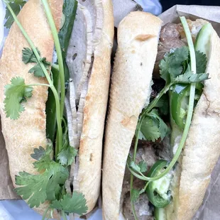 Banh Mi Cha Lua and Banh Mi Xiu Mai.
