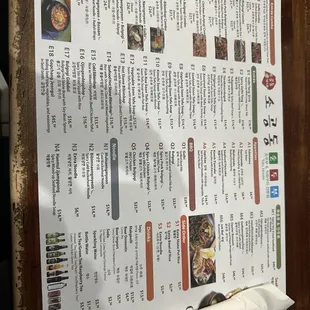 menu