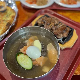 C2 cold noodle with kalbi combo