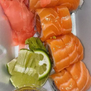 Salmon inside &amp; out roll