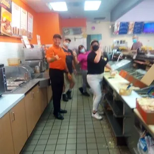 customers in a fast food restaurant