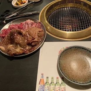 a variety of foods on a table