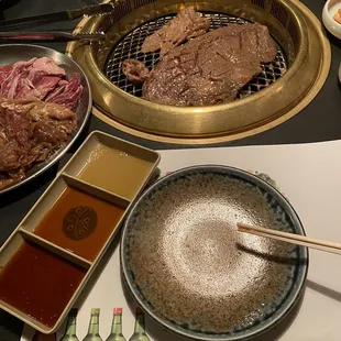 a variety of foods