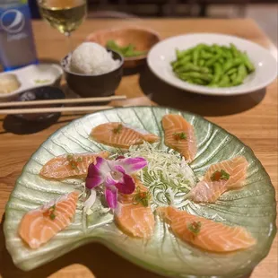 Beautiful salmon sashimi... yum!