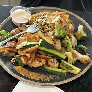 Hibachi chicken with noodles