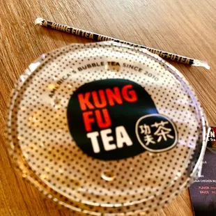 a sticker on a plate