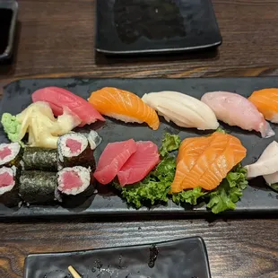 a platter of sushi