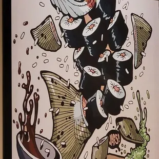 a fish with sushi