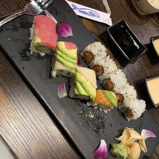 Rainbow roll and Spicy Tuna Roll