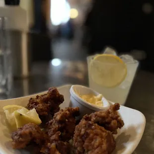 Karaage and Greenmount cocktail