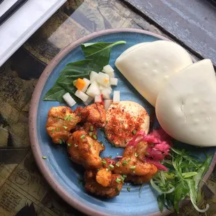 Sake battered cauliflower steam buns