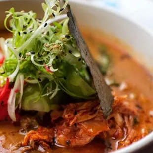 a closeup of a bowl of food