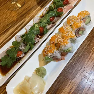 Tokio Sashimi and Spicy Tuna Roll