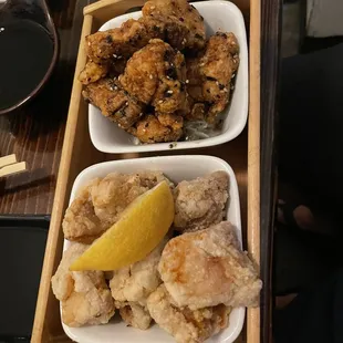Chicken karaage and furikake chicken combo