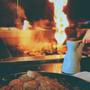 Chicken shrimp habachi