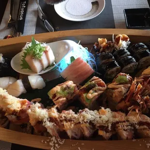 Sushi, sashimi and rolls