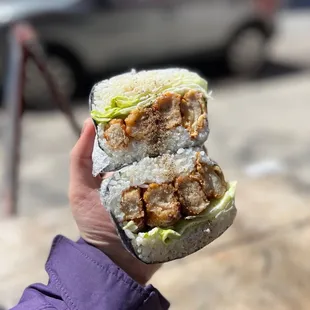 Japanese Fried Chicken Onigirazu