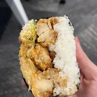 Japanese Fried Chicken Onigirazu