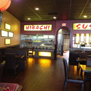 the inside of a restaurant