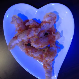 'Appetizer From Kitchen',Fried Catfish $6.99. Light tempura-type batter,the fish is very delicate and succulent. Light chili sauce drizzled