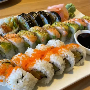Crunchy Shrimp, Spicy Scallop Roll* &amp; Tiger Roll*