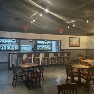 the interior of a japanese restaurant