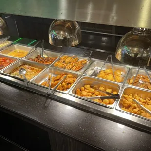 a variety of food items on display