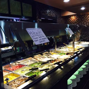Hibachi selection, pick your own food and give it to the hibachi chef to cook