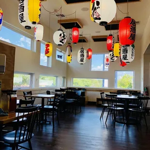 the interior of a japanese restaurant