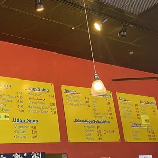 Menu, Inside
