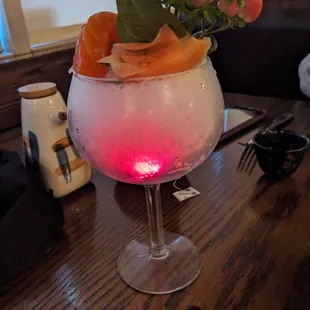 Sashimi with a fancy light